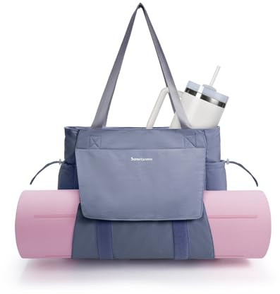 sportsnew Yogatasche Damen Groß Wasserdicht Yoga Tote Tasche mit Nassfach & Klettverschluss Schnellzugriff Yogamatte