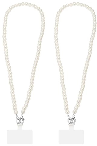 sourcing map Phone Lanyards, Cellphone Pearl Chain Pearl Purse Chains Cellphone Lanyard Chain