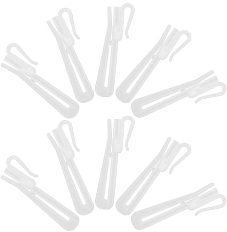 DOITOOL 50 Pezzi Ganci per Tende in Plastica Regolabili Pinza Ganci Estensibili per Tende Pesanti e Leggere Casa e Ufficio Altezza Regolabile per Finestra