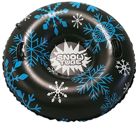 Aufblasbarer Schneereifen, 120 cm Snow Tube, Aufblasbarer Schlitten mit Griffen, Schneeschlauch Rodelreifen mit gepolstem Sitz für Kinder und Erwachsene Outdoor, Aufblasbares Schnee Spielzeug