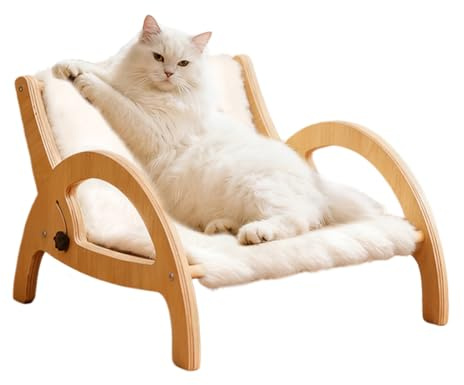 Kattklösssoffa, justerbart ryggstöd med träram – kattsoffa, klössäng, klössäng | för kattungar, slipklor, sömn, vägg, matskydd