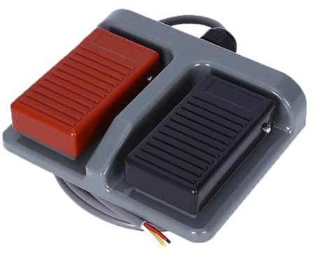 WQGQPXOB 1 stycke tillfällig plast dubbel pedalbrytare fotpedalkontroll med tråd 3A/220 VAC (1. 3 m tråd)