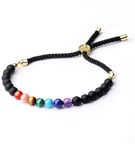 COAI Bracelet Coulissant, Bracelet Chakra Femme, Bracelet Pierre pour Femmes