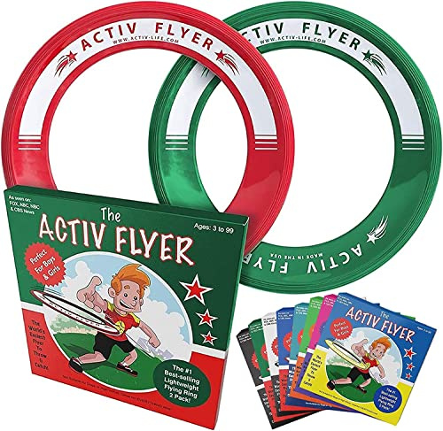 Julkul gåvor för barn [Röd/grön] 2-pack Frisbee-ringar: Coola strumpor för pojkar och flickor: Utomhusleksaker Bäst för barn Åldrar 3 4 5 6 7 8 9 & 10-åriga son- och dotterpresenter