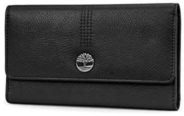 Timberland - Portafoglio da donna in pelle, con protezione RFID, con patta e funzione organizer, taglia unica