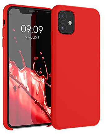 kwmobile Cover per Apple iPhone 11 Custodia - Back Case per Smartphone in Silicone TPU - Protezione Gommata - rosso