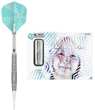 Target Darts Mikuru Suzuki The Miracle 47 95% Wolfram Softdarts-Set (18gr - Dartpfeile), Silber und klar