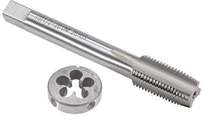 sourcing map 1/5.1 cm-20 UNF Gewindeschneider-Set, HSS Maschinengewindebohrer mit runder Gewindeschneider, Rechtshänder