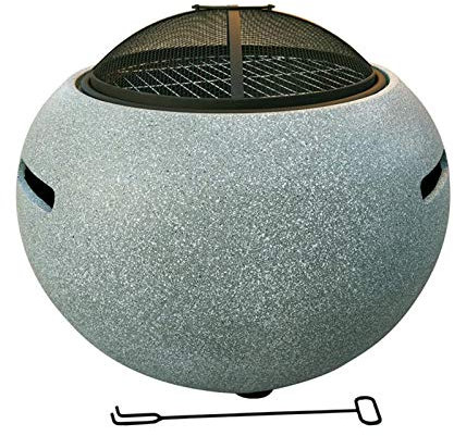 DTLEO Außen Feuerstelle Schüssel mit Grill Multifunktional Feuerschale Feuerstelle Fire Pit Grillstelle Feuerkorb mit Grillrost Funkenschutz