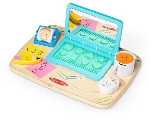 Melissa & Doug Wooden Work & Play Desktop Activity Board Infant and Toddler Sensory Toy - FSC-Certified