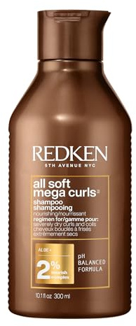 Redken All Soft Mega Curls Shampoo | For Extremely Dry Hair | Sulfate Free Shampoo | For Curly & Coily Hair | Nourishes & Softens Severely Dry Hair | With Aloe Vera