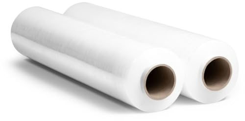 RAGO® Emballage déménagement 300m 2 pièces I Film à palette 9,5 × 9,5 × 40 cm Film déménagement Film emballage transparent I plastic wrap Film plastique déménagement Rouleau emballage colis