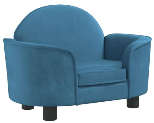 vidaXL Hundebett, Hundekissen mit weicher Polsterung, Hundesofa Hundecouch für kleine Hunde Haustiere, Haustierbett Katzenbett, Blau Samt