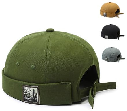 Moorle Docker MüTze, Sommer Dockercap Herren, Verstellbar (ca. 54-62cm) Docker Cap Herren, 100% Baumwolle Docker Mütze Damen