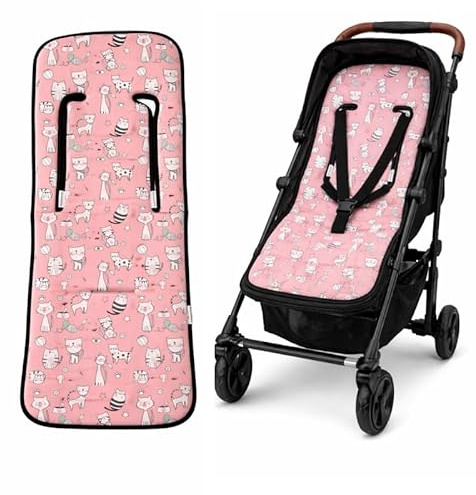Colchoneta Universal Silla de Paseo Bebé 3D Transpirable Antideslizante – Protector Carrito Verano Invierno, Fácil Instalación, Lavable, 34x84 cm