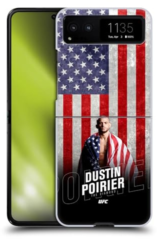 Head Case Designs sous Licence Officielle UFC Drapeau US Dustin Poirier Coque Dure pour l'arrière Compatible avec Motorola Razr 40 / Razr 2023
