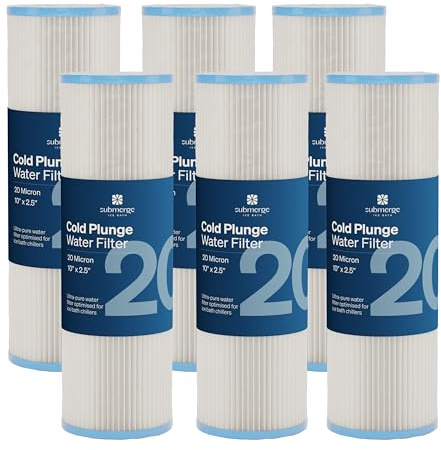 Submerge Ice Bath 10 x 2.5 Cold Plunge Water Filter 20 Micron (6-Pack) Water Chiller Filter Replacement