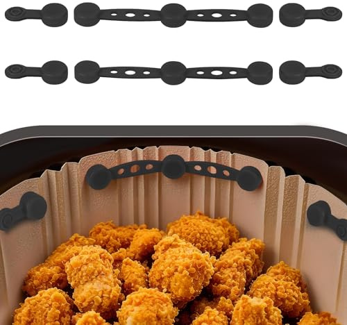 AOOTE Friggitrice Ad Aria Magnetica in Silicone Fibbia, 2 Per Fibbia Magnetica in Silicone, Per Tenere Premuto Friggitrice Ad Aria Pergamena Carta, Per Vari Modelli di Friggitrici Ad Aria, Nero
