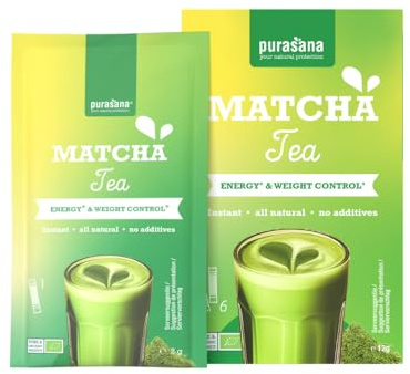 Purasana® Thé Matcha Instantané – 6 sticks – Matcha bio du Japon, riche en antioxydants, sans additifs