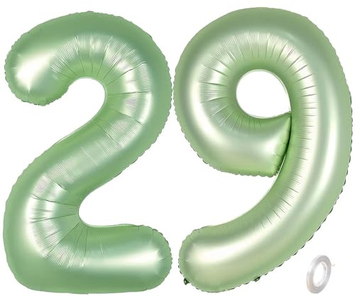Balorise 40 Inch Giant Aluminium Balloon, Green Number 29/92, Inflatable Helium, Large Number 0-9, 10-100 (101 cm), Foil Balloons Decoration for Birthday Parties and Weddings
