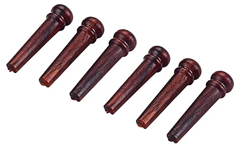 Redwood Guitar Bridge Pins 6pcs for Acoustic Instruments Coffee | Replacement Parts, Convenient Installation, Sound Clarity, Classic Style, Delicate Appearance, Gl69 Set