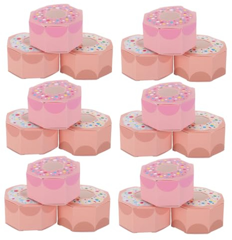 MUELODSIC 30 Piezas Cajas para Dulces de Papel Resistente Caja Poligonal para Pasteles y Donuts Contenedor para Postres y Snacks para Shower Bodas y Fiestas