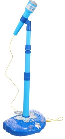 FELTECHELECTR Microfono per Giocattolo Educativo Karaoke Blu Senza Batterie Gioco Creativo per Ragazzi e Ragazze Microfono Elettronico Sicuro e Durevole per Sviluppo Cognitivo e Divertimento