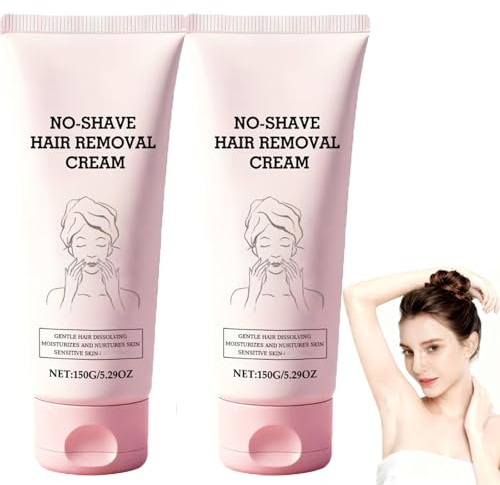 No Shave Hair Removal Cream,Gesichts-Haarentfernungscreme für Frauen, Rasierschaum für Frauen, sanft und nicht reizend, befeuchtet und pflegt die Haut – Beine, Arme und Bikinizone. (2pcs)