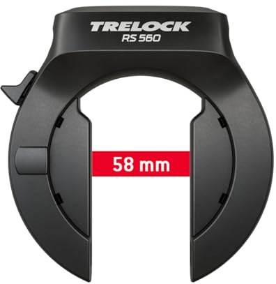 TRELOCK RS 560 AZ Rahmenschloss – Schlüssel ist abziehbar – Quadratischer gehärteter Stahlbügel – Sicherheitsstufe 15