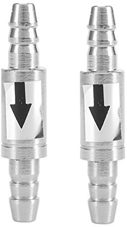 Delaman® 2 PCS Check Valves CO2 Stainless Steel Non-Return for Aquarium Air Pump Fish Tank, Diameter 6mm