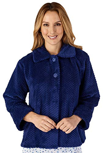Slenderella Ladies Waffle Bed Jacket BJ4325 Navy XL