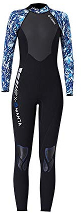 SK Studio Womens Wetsuit 3MM Neoprene Winter Swimwear Warm Diving Snorkeling Surfing Swimwear Blue G L