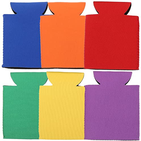 Yardwe 6PCS Beer Can Cooler Sleeves Cans Beer Bottles Insulators Covers For Weddings Bachelorette Parties Funny HTV Party Favors (Yellow + Purple + Red + Green + Blue + Orange)