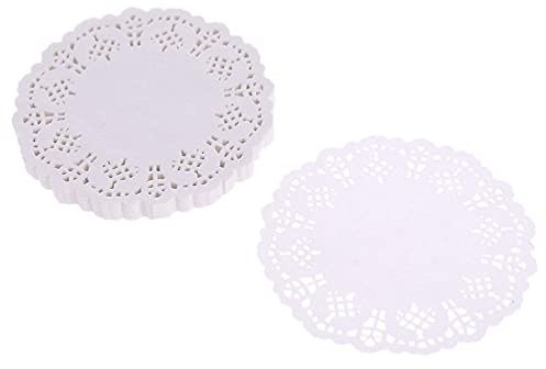 100stück Spitze Papiermatten, Runde Untersetzer,Tischset Coaster Pads Hochzeit Veranstaltungen Party Tisch Geschenk - 8.8cm/3.46in