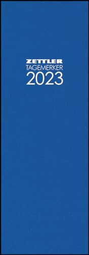 Tagevormerkbuch blau 2023 - Bürokalender 10,4x29,6 cm - 2 Tage auf 1 Seite - Einband mit Leinenstruktur - mit Eckperforation und Leseband - 801-0015