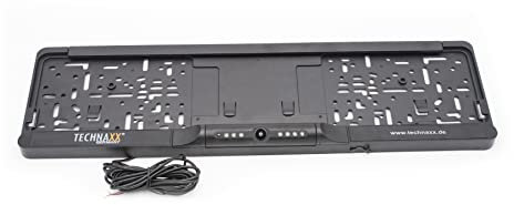 Technaxx Funk-Rückfahrkamera für das Auto in der Kennzeichenhalterung TX-170-4,3 TFT-LCD-Monitor, IR-LED für Nachtsicht bis zu 2m, einstellbare Kamerausrichtung 114° Sichtfeld 135°