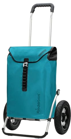 Andersen Shopper Royal med stora aluminium vikbar med luftdäck Ø 29 cm och 49 liters ficka Ortlieb bensin grön