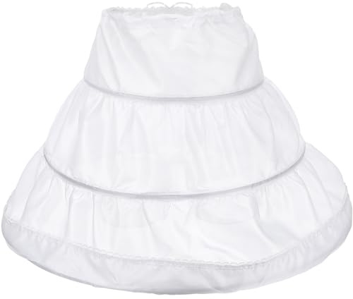 MäDchen Petticoat - WeißEr Reifrock FüR Prinzessinnenkleider Faltbares Design Verstellbare Elastische Taille Perfekt FüR BlumenmäDchen Und KostüMe