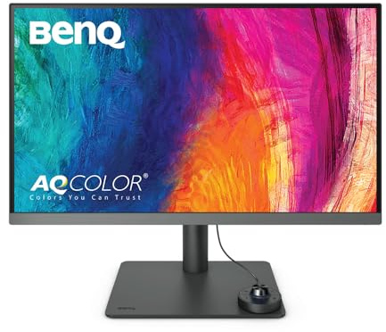 BenQ PD2706U Mac-Ready Monitor 27” 4K UHD, 90W USB-C, 99% sRGB, 95% P3, DeltaE ≤3, DisplayHDR 400, IPS, AQCOLOR, Factory-Calibrated, Uniformity, HotKey Puck, Ergonomic, DisplayPort, KVM, USB Hub