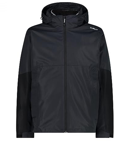 CMP - Herrenjacke, abnehmbare Inn.Jacke mit Kapuze und Reißverschluss, Anthrazit-Schwarz, 56