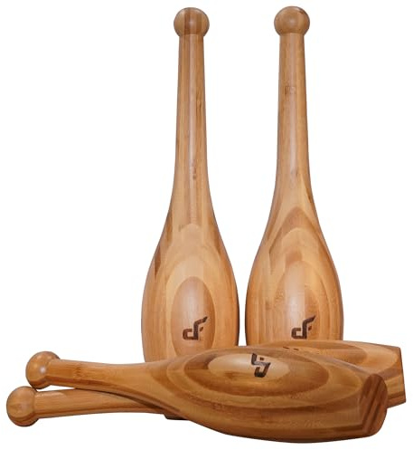 Dangerously Fit Indian Clubs - Pair of Traditional Wooden Club Bells - Shoulder & Grip Strength & Mobility Fitness Exercise Training | Home & Gym Workout (1lb)