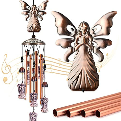 Premium Angel Wind Chimes Outdoor, Wind chimes for Garden Yard outdoor Decor, Best Gardening Gift for Mom Women Grandma Friend, Unisex Housewarming Gift