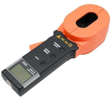 QDTimes 6412 6412+ 6V 30A 32mm DC Clamp Type Digital Earth Resistance Ground Tester Industrial and Electrical equipment meter(VICTOR 6412)