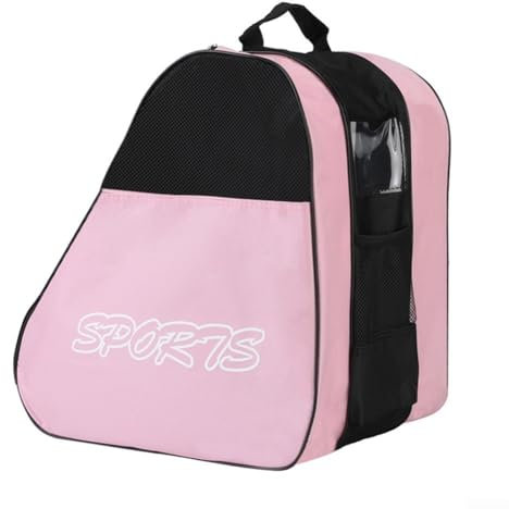 CNANRNANC Schlittschuh-Tragetasche, Schlittschuhtasche für Kinder, Herren, Damen, Erwachsene, verstellbarer Schultergurt, verdickte Griffe, strapazierfähiges Oxford-Gewebe (Rosa)