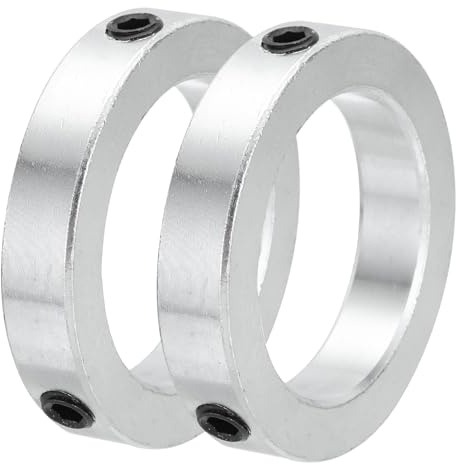 QUARKZMAN 2 Stk Tiefenanschlagringe 55mm ID Tiefenanschlag für Bohrer Verzinkter Kohlenstoffstahl Klemmring mit Gewindestift Silber