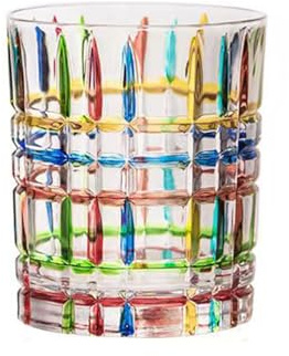 Soulnioi Verres colorés peints à la main pour rhum, bourbon, scotch, eau, boissons (A)