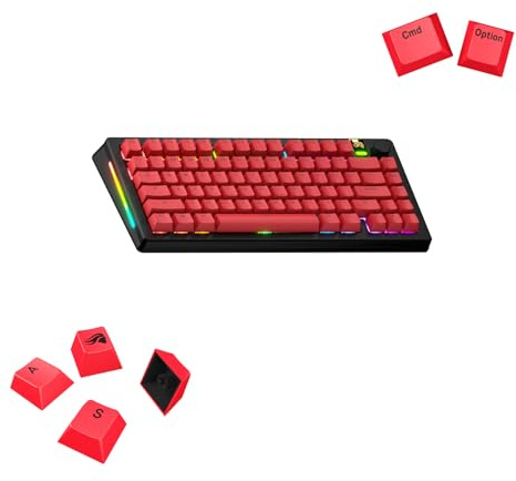 Glorious Gaming - GPBT Basics (PBT Keycaps), Revive Red, No Fade Dye-Sublimated, for Custom Mechanical Keyboards, Fits 100%, 75% 65% 60%, Fits ANSI & ISO, Supports Windows & macOS - English (US)