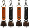 Vordpe Lot de 4 Cloches à Ours, Cloches de Vache en métal, Cloches Anti-Perte, Boucle de Suspension intégrée, pour randonnée en Plein air, Pendentif Sac à Dos, Collier Animal