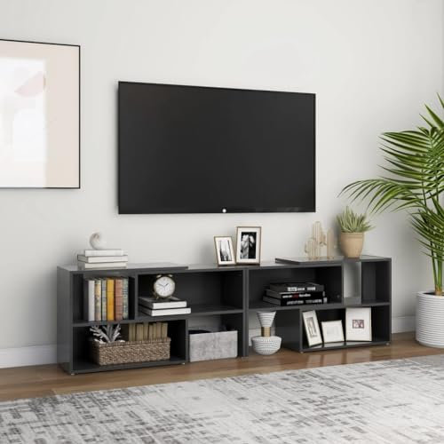 CINDERFUL TV-Schrank Grau 149x30x52 cm Holzwerkstoff,Trendiger Fernsehschrank aus hochwertigem Holzwerkstoff für mehr Stauraum und elegantem Design im Wohnzimmer TV-Möbel, TV-Bänke