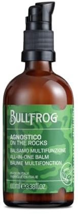 Bullfrog - Agnostico On The Rocks Multifuntionaler Bart- und Haarbalsam, Balsamcreme mit Oud- und Anisduft, pflegt, spendet Feuchtigkeit, beruhigt die Haut, schützt vor Irritationen, 100 ml